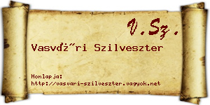 Vasvári Szilveszter névjegykártya